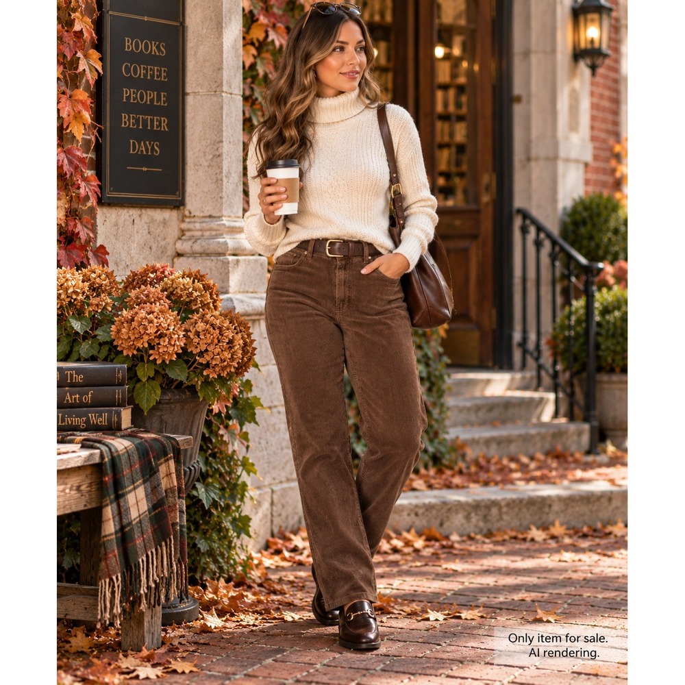 Lauren Jeans Co Ralph Lauren 12 Brown Corduroy Straight Leg Pants Heritage Prep